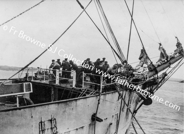 AT THE CAPSTAN OF THE GERMAN TRAINING SHIP HERTZOGEN CECILIA